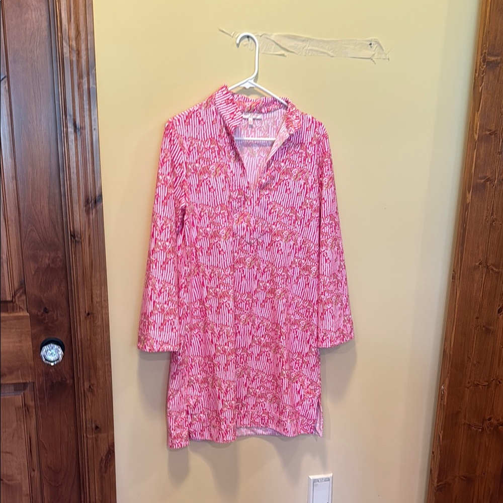 Jude Connally Pink and White Zebra Mini Dress